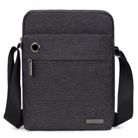 Men's Shoulder Messenger Bag w Earphone Tunnel