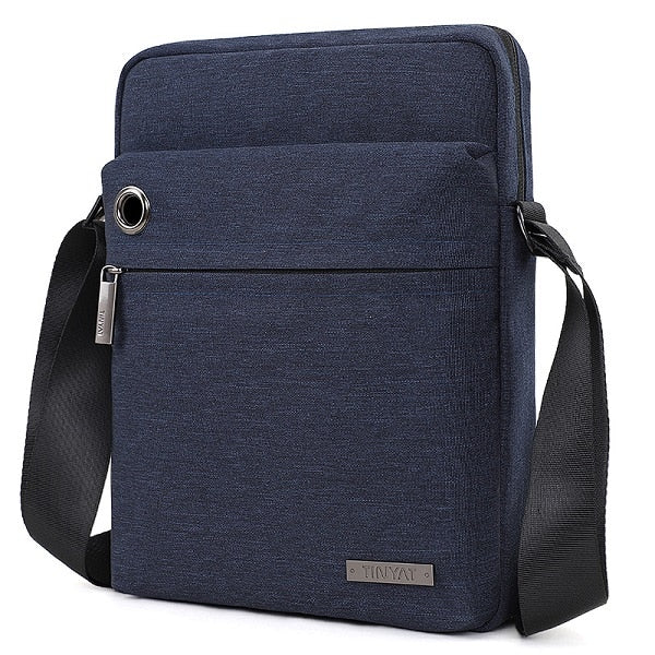 Men's Shoulder Messenger Bag w Earphone Tunnel