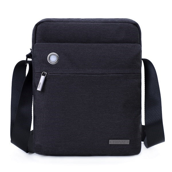 Men's Shoulder Messenger Bag w Earphone Tunnel