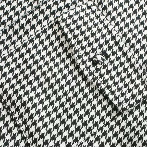 Elegant Women's Houndstooth Button Up Shirt