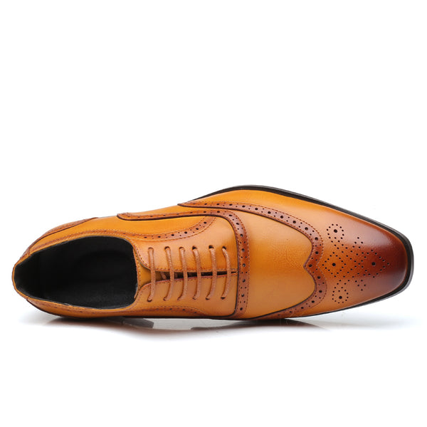 Men's Formal Leather Dress Wingtip Oxfords