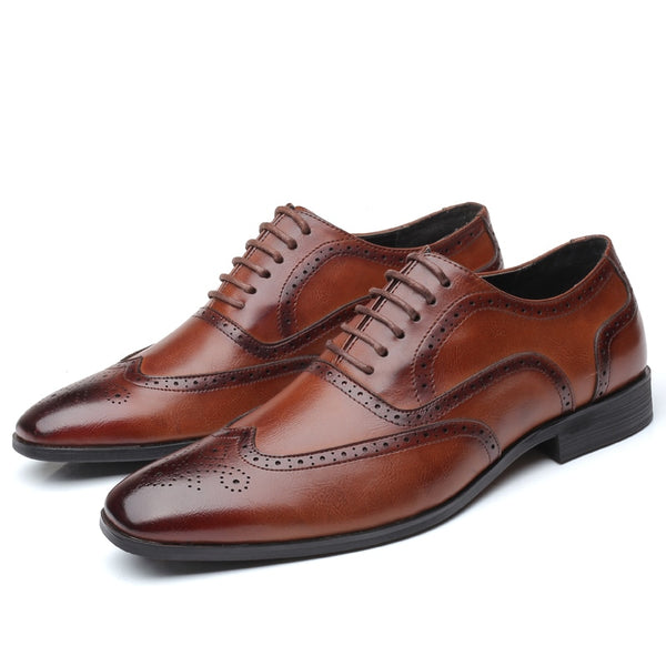 Men's Formal Leather Dress Wingtip Oxfords