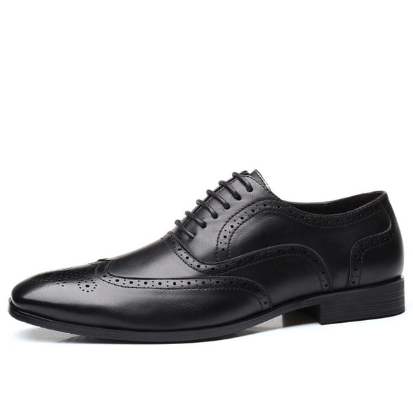 Men's Formal Leather Dress Wingtip Oxfords