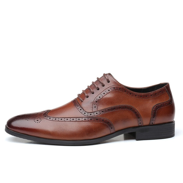 Men's Formal Leather Dress Wingtip Oxfords