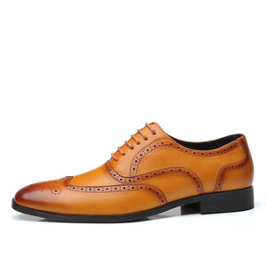 Men's Formal Leather Dress Wingtip Oxfords