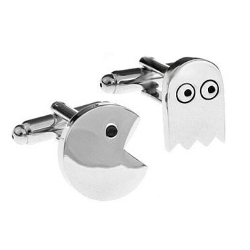 Men's Stainless Steel PacMan & Ghost Cufflinks