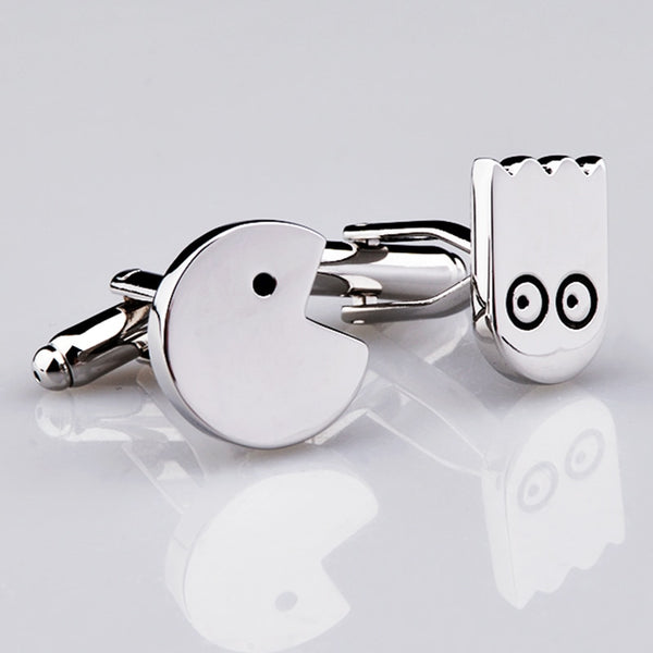 Men's Stainless Steel PacMan & Ghost Cufflinks