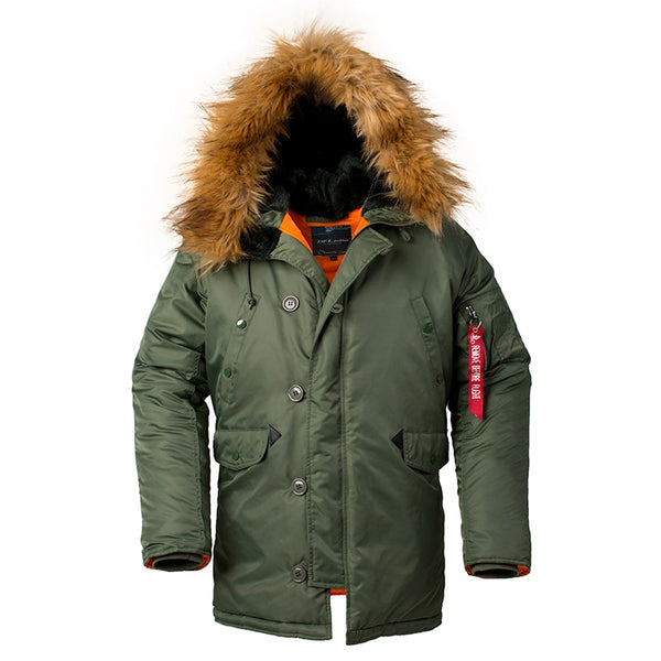 Men's Winter Puff Jacket with Fur Collar