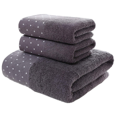 3-Piece Polka Dot Cotton Towel Set