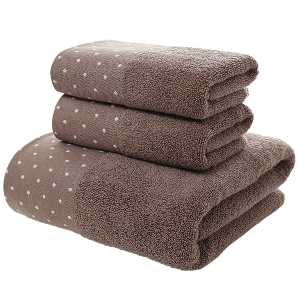 3-Piece Polka Dot Cotton Towel Set