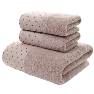 3-Piece Polka Dot Cotton Towel Set