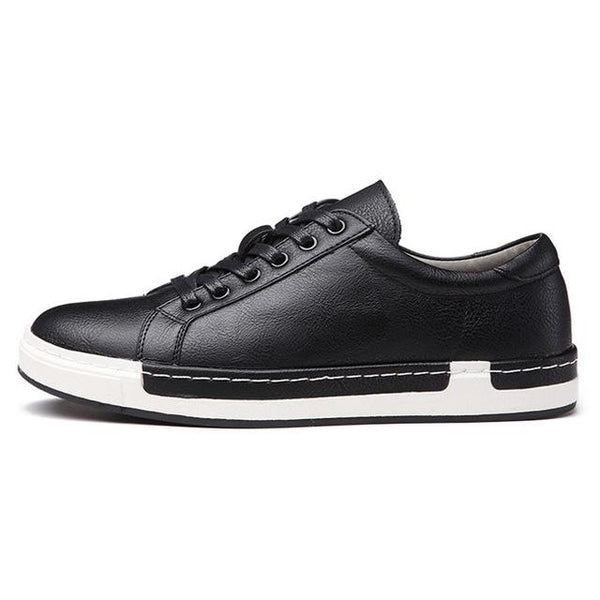 Men's High Fashion Leather Flat Low Top Sneaker