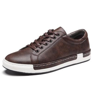 Men's High Fashion Leather Flat Low Top Sneaker