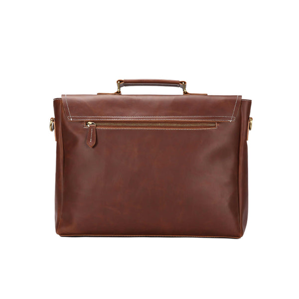 Men's Vintage Leather Boxy Style Handmade Briefcase