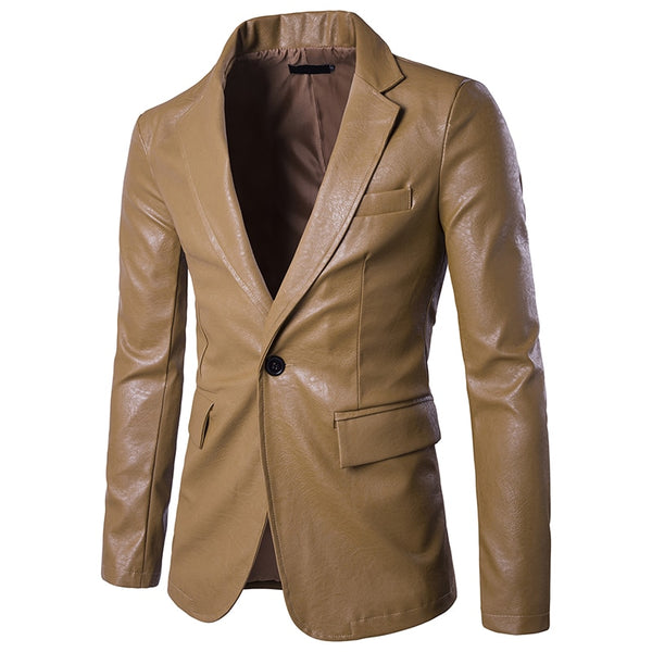 Men's Quality Leather Suit Blazer