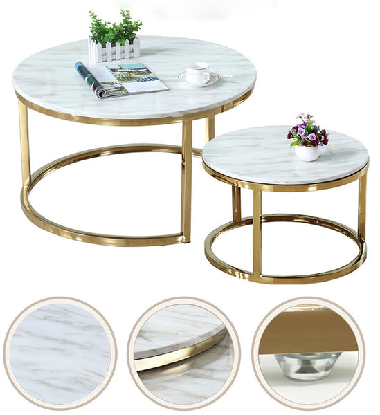 Chic Marble Nesting Coffee Tables