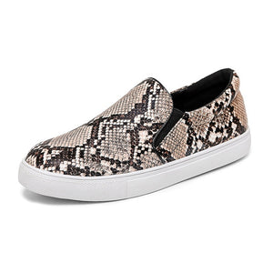 Women's Python Slip On Flat Sneakers