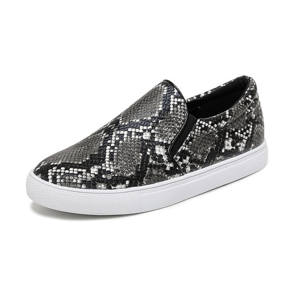 Women's Python Slip On Flat Sneakers