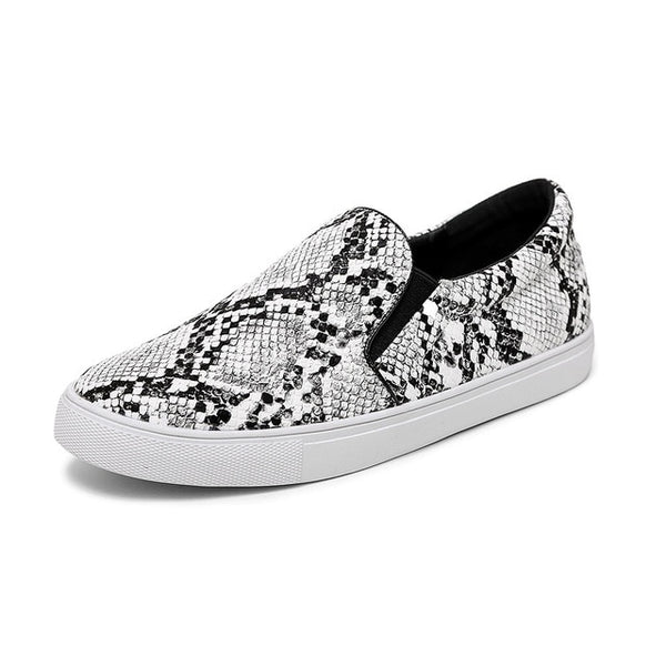 Women's Python Slip On Flat Sneakers