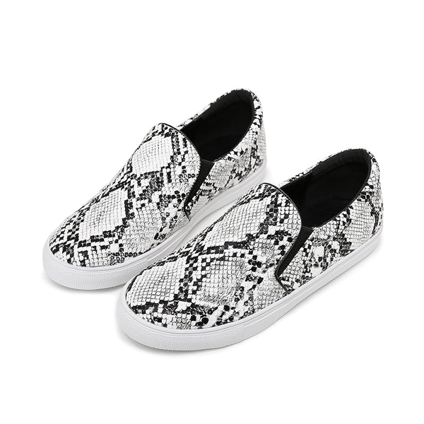 Women's Python Slip On Flat Sneakers