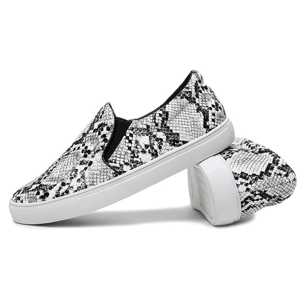 Women's Python Slip On Flat Sneakers