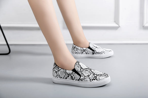 Women's Python Slip On Flat Sneakers