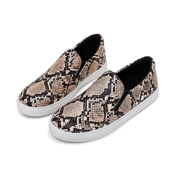 Women's Python Slip On Flat Sneakers