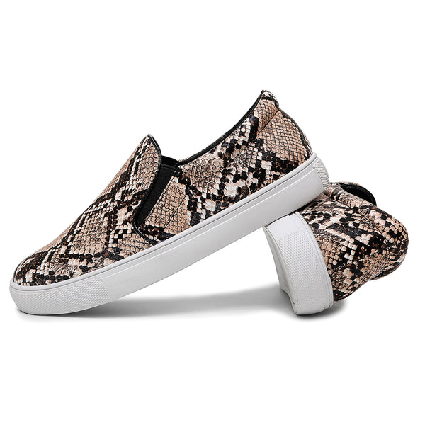 Women's Python Slip On Flat Sneakers