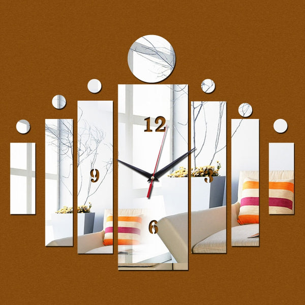 Modern Wall Clock with Mirrored Acrylic