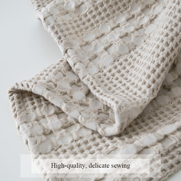 Woven Cable Knit 100% Luxury Cotton Throw Blanket