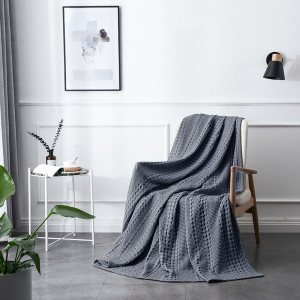 Woven Cable Knit 100% Luxury Cotton Throw Blanket