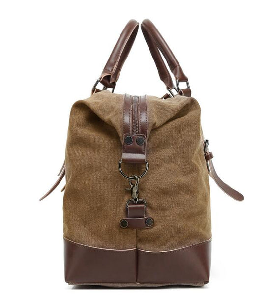 Men's Luxury Canvas w Leather Shoulder Messenger Bag