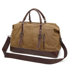 Men's Luxury Canvas w Leather Shoulder Messenger Bag