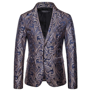 Men's European Royalty Golden Paisley Evening Jacket