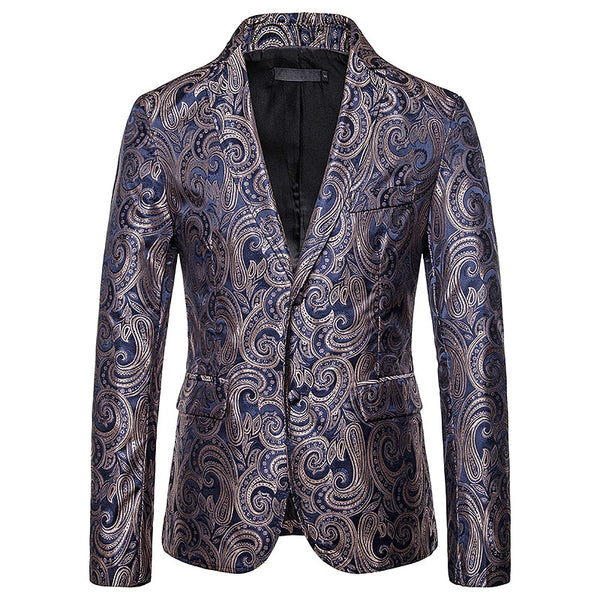 Men's European Royalty Golden Paisley Evening Jacket