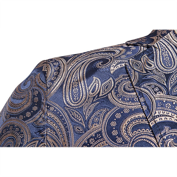 Men's European Royalty Golden Paisley Evening Jacket