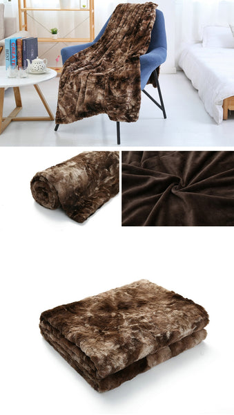 High Quality Lightweight Fur Fleece Throw Blanket