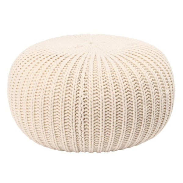 Modern Rounded Knit Ottoman/Footrest/Seat