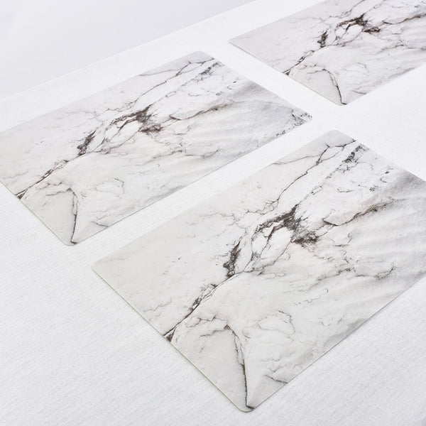 2Pcs Set of Luxury Marble Anti-Slip Heat Insulated Dining Placemats