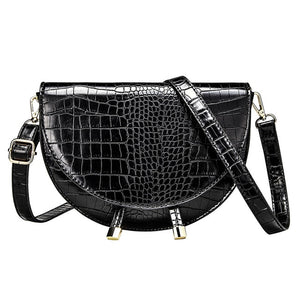 Elegant European Crocodile Saddle Shoulder Bag