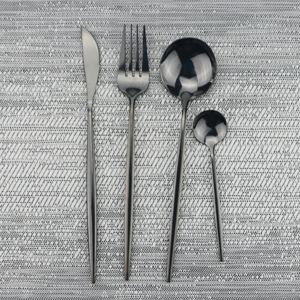 Luxury Black Dinnerware Silverware Set of 4