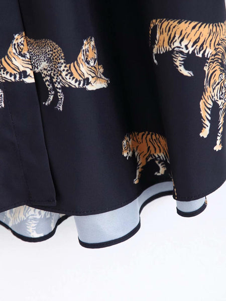 Women's Vintage Big Cat Button Up Cotton Shirt