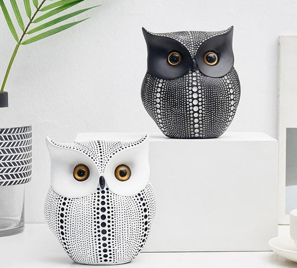 Modern Abstract Owl Resin Sculpture Statues