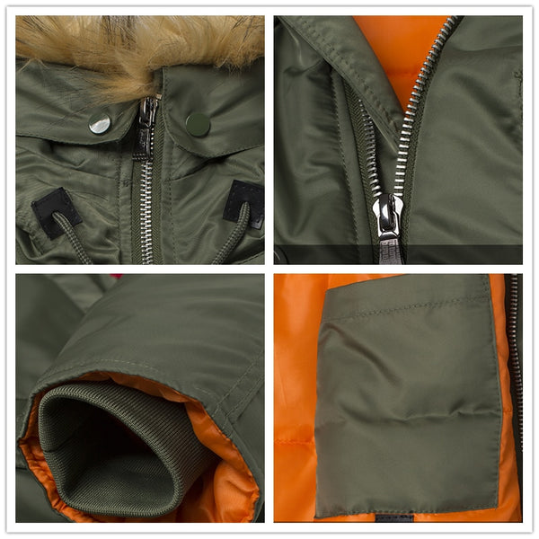 Men's Winter Puff Jacket with Fur Collar