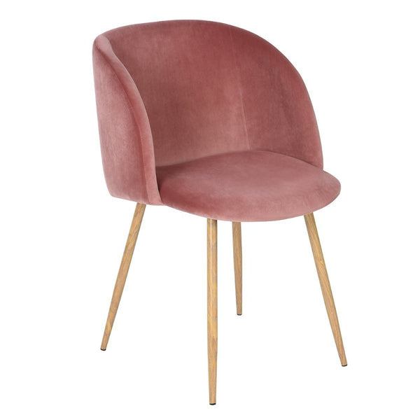 Retro Modern Rose Velvet Accent Armchair