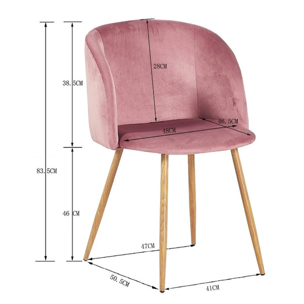 Retro Modern Rose Velvet Accent Armchair