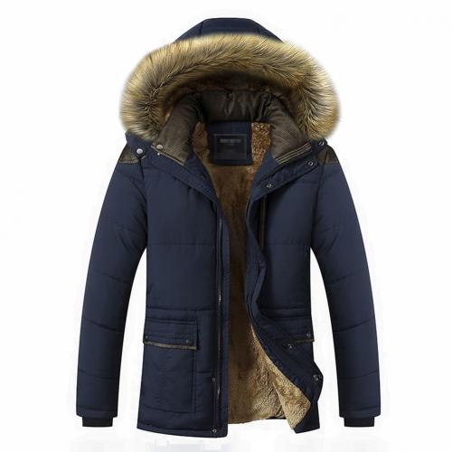 Men's Down Winter Jacket with Fur Hood