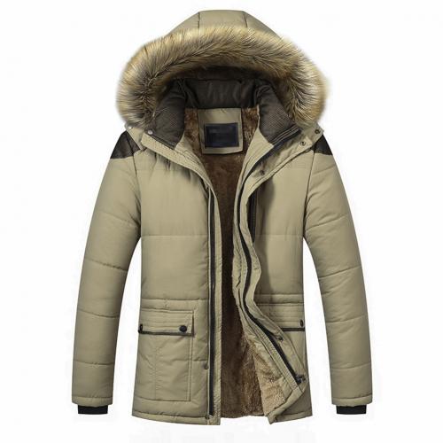 Men's Down Winter Jacket with Fur Hood