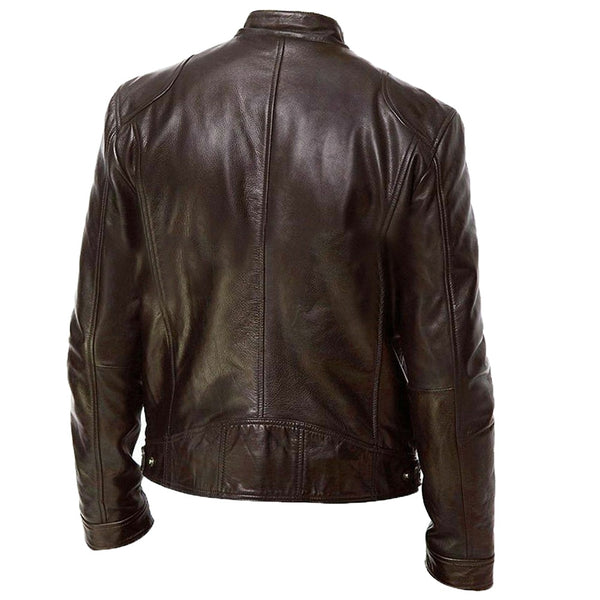 Men's Luxury Leather Motorcycle Biker Jacket