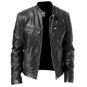 Men's Luxury Leather Motorcycle Biker Jacket